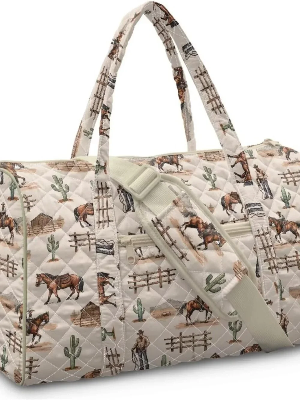 Western Cowboy Horse Weekender Bags for Women Large Quilted Duffle Bag for Teen